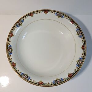 Vintage Limoges Coronet  Bone China Serving Bowl Red Flowers France 10.5" Round